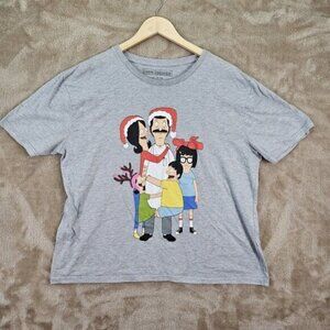 Bob's Burgers Christmas Holiday Graphic Print T-Shirt Gifts Men's Size XL Gray